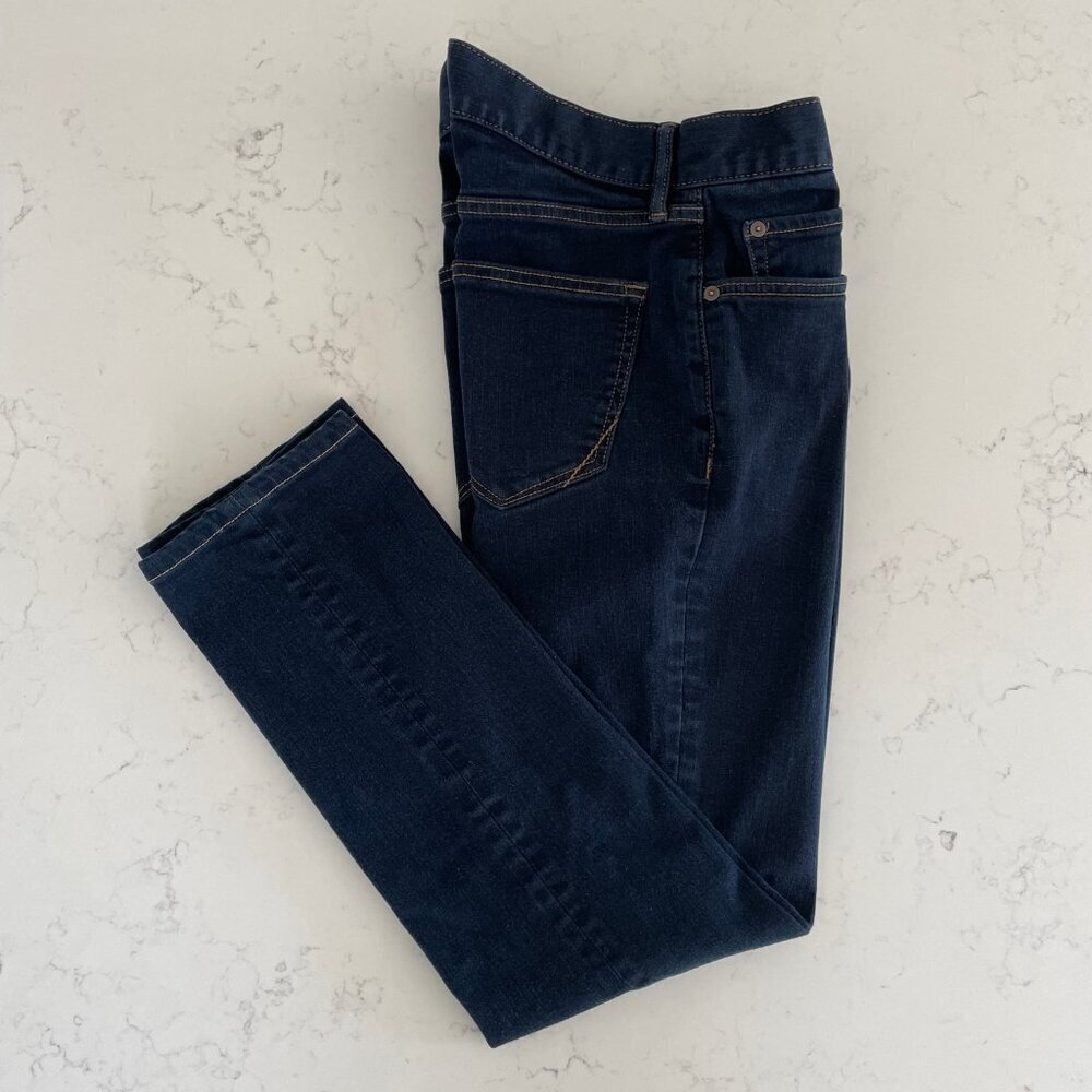 Banana Republic Slim Fit Stretch Denim Dark Wash Mid Rise Jeans Blue Sz 28x32 - Picture 13 of 13